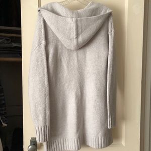 Fuzzy Grey Gap Hooded Cardigan
